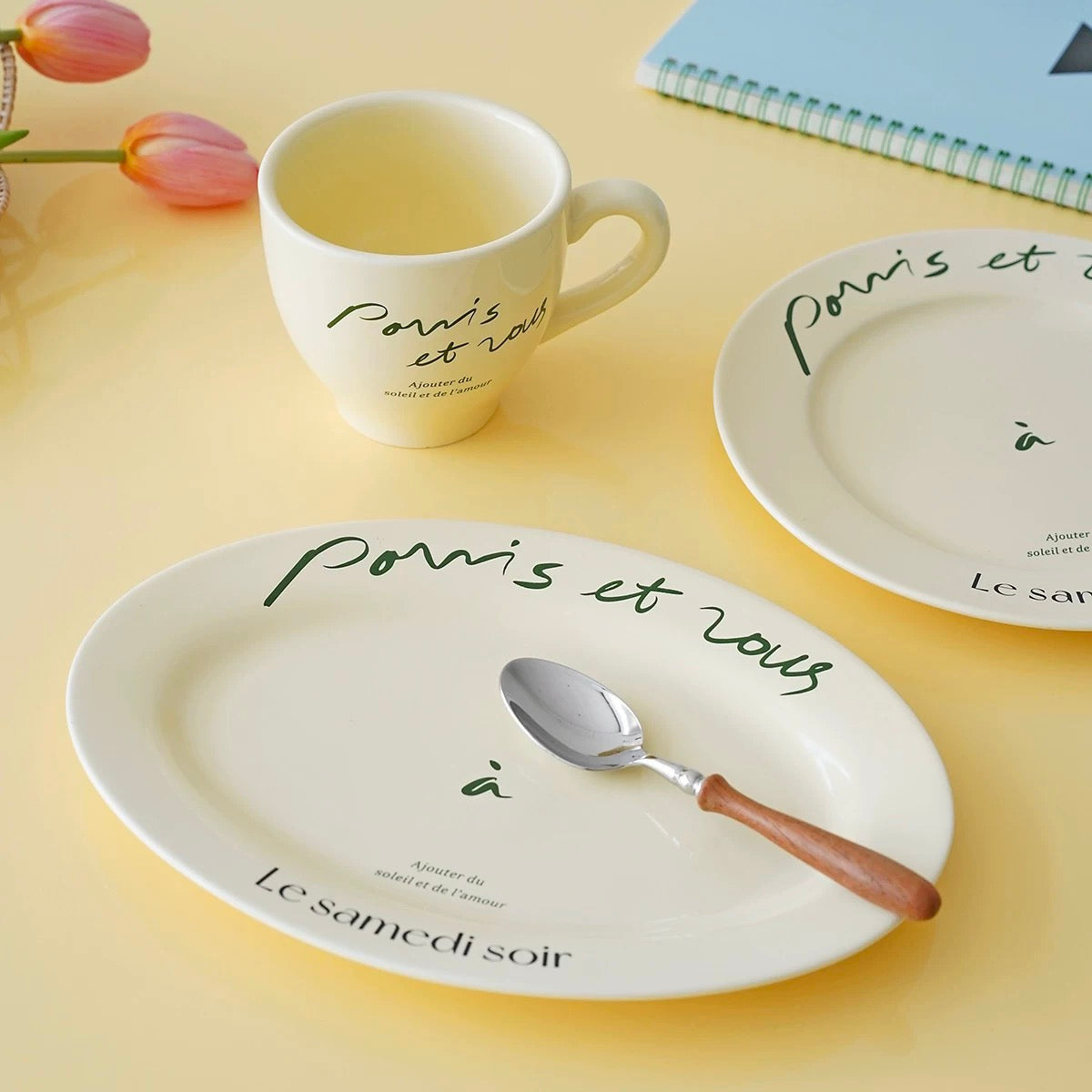French Bistro Plates and Mugs