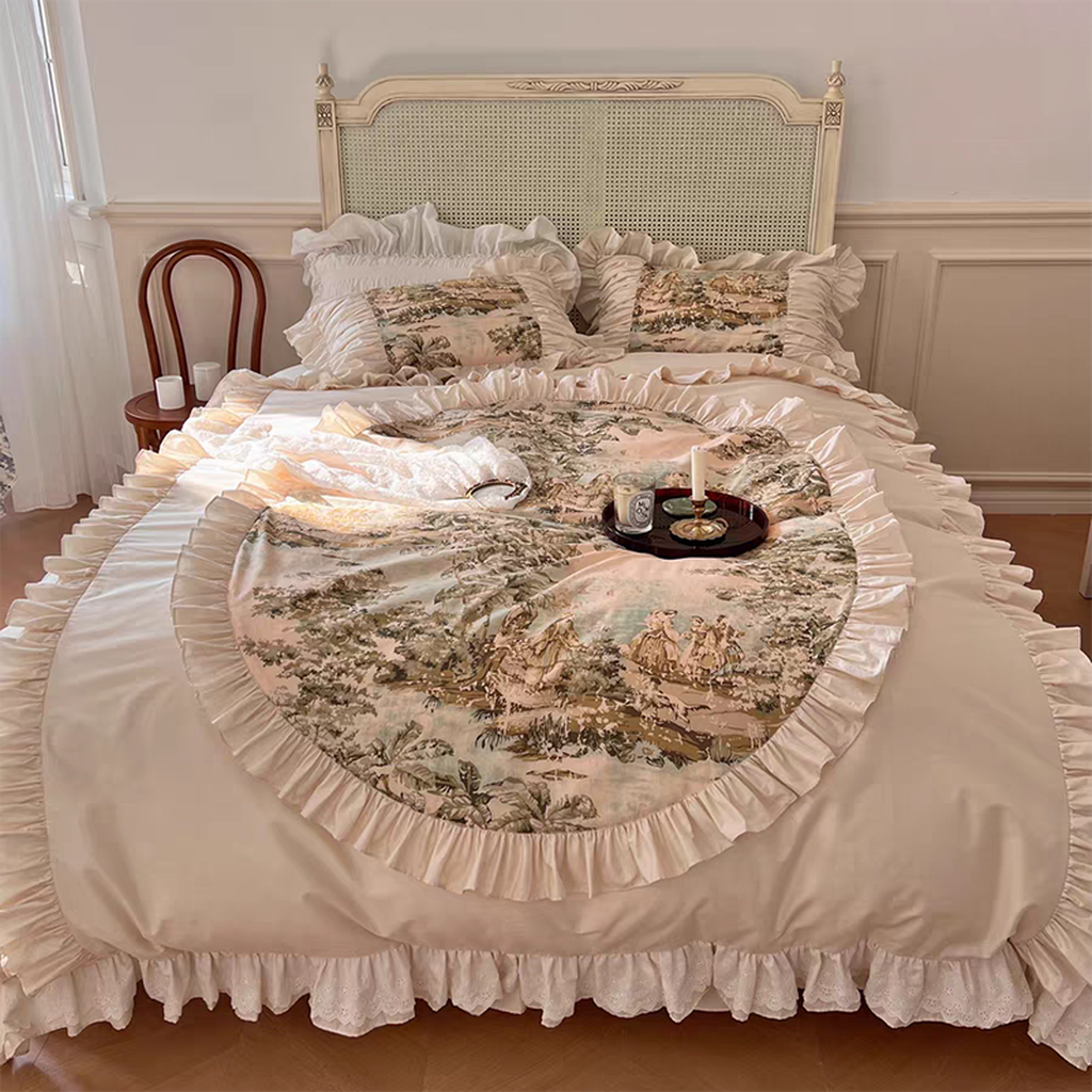 French Vintage Painting Duvet Cover
