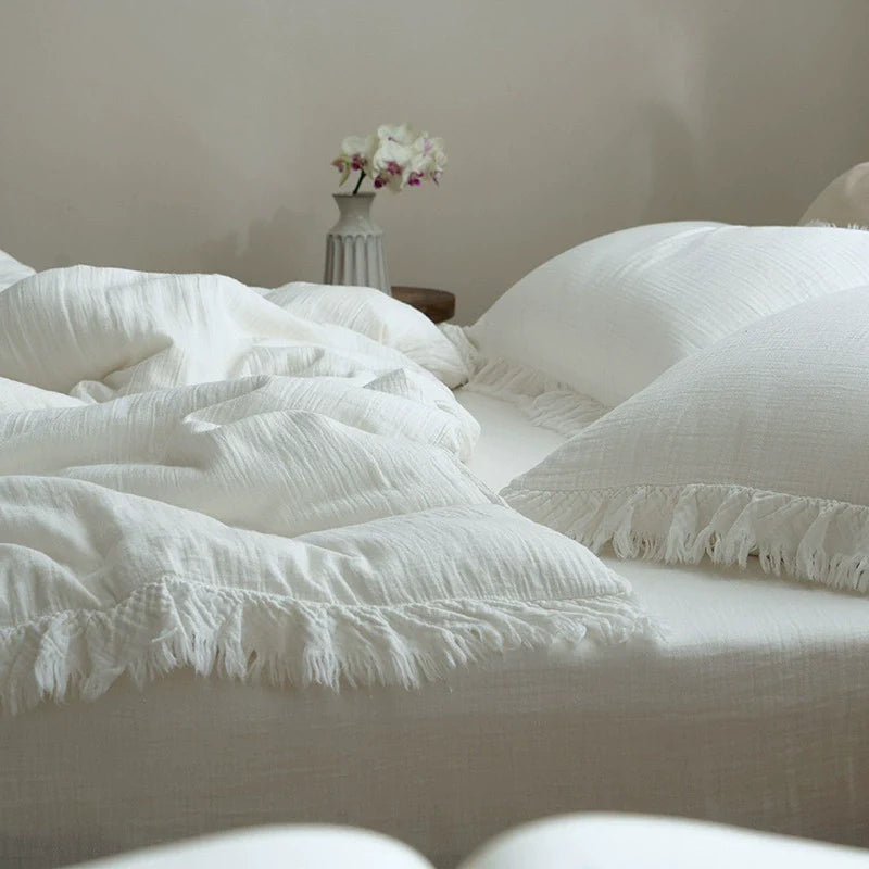 Fringe Duvet Cover Set – Cotton Gauze Bedding