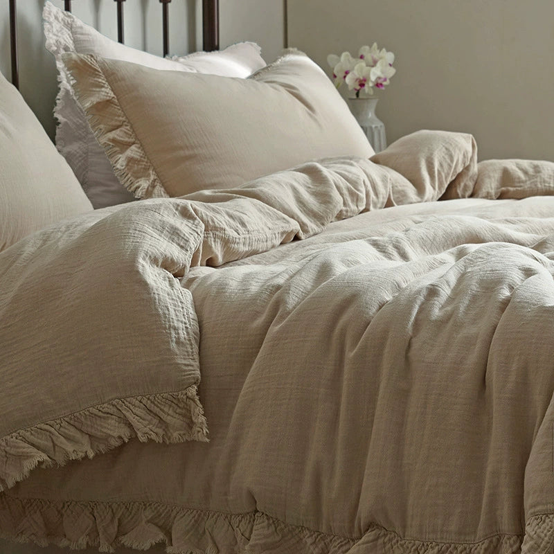 Fringe Duvet Cover Set – Cotton Gauze Bedding