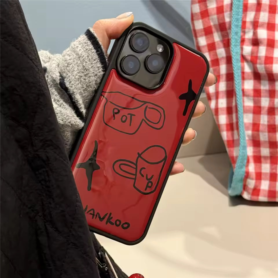 Korean Glossy Graffiti iPhone Case