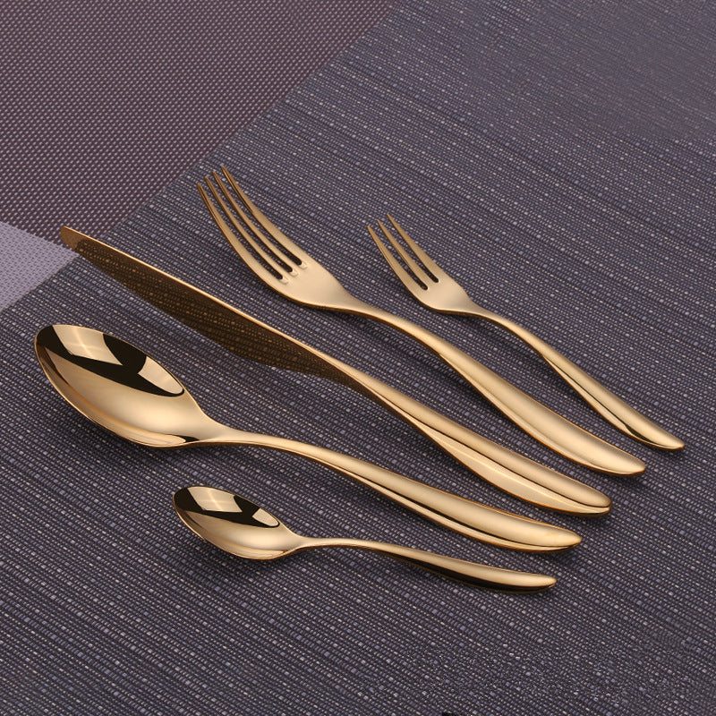 Valente Gold Silverware Set – Brushed Flatware