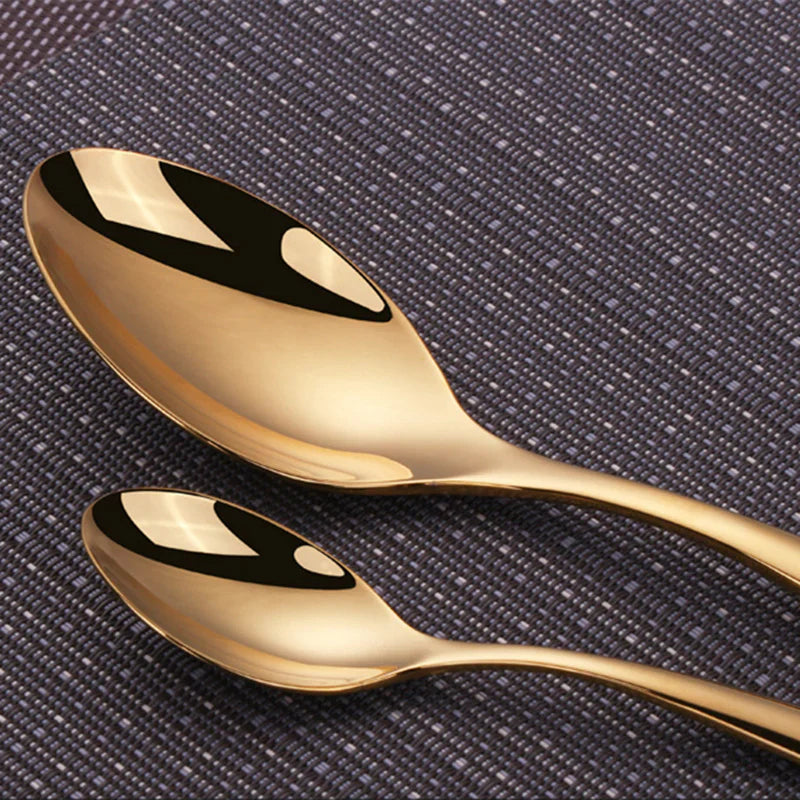 Valente Gold Silverware Set – Brushed Flatware