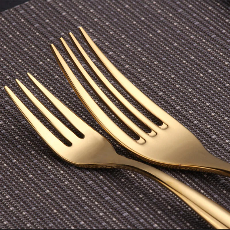 Valente Gold Silverware Set – Brushed Flatware