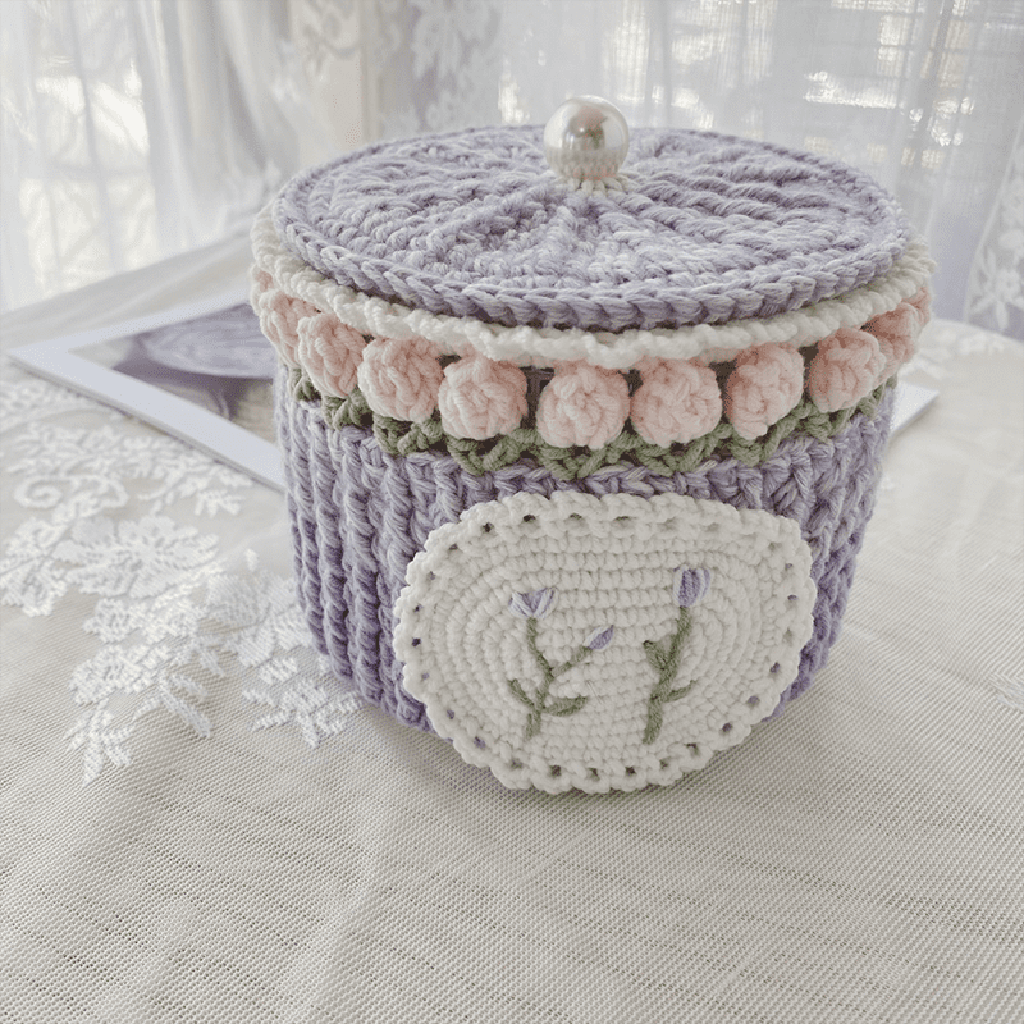 Garden Collection - Handmade Ombre Crochet Organizer Purple