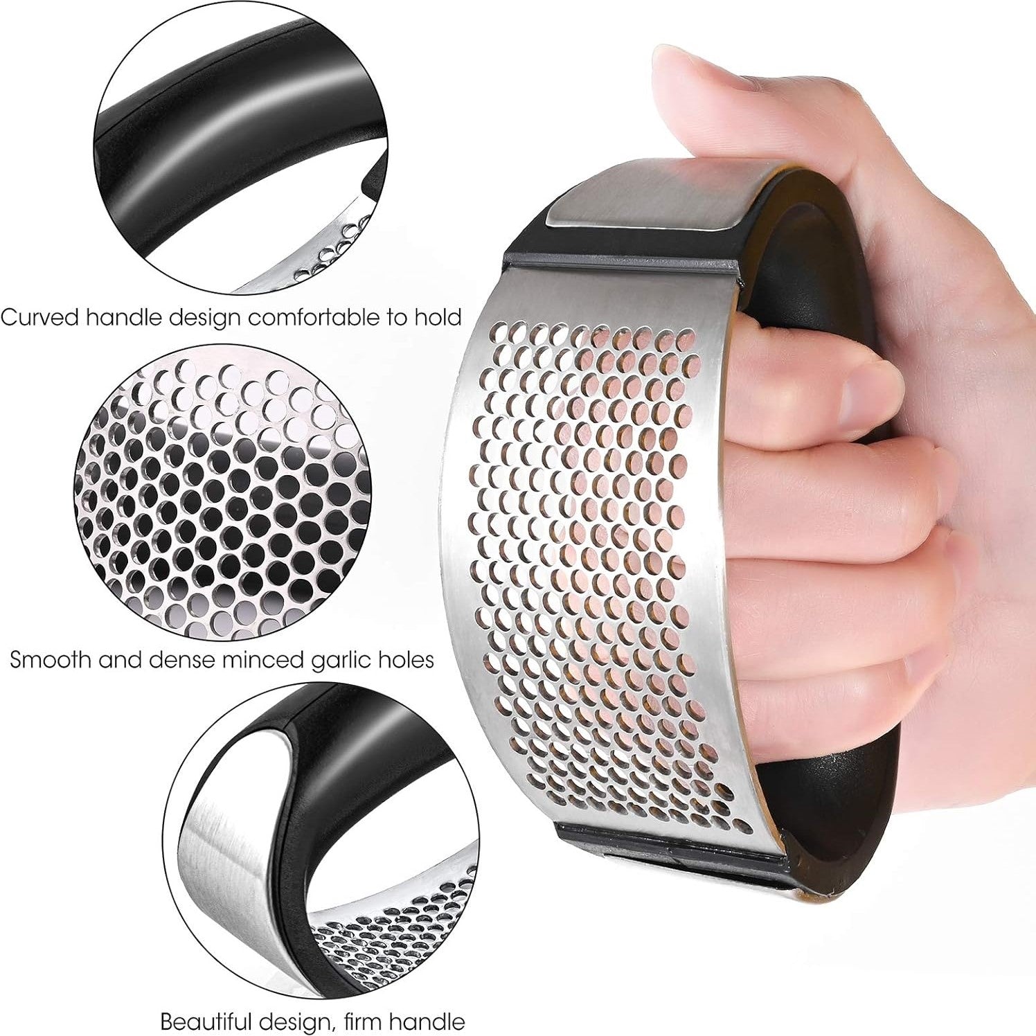 Garlic Press Rocker - Stainless Steel Garlic Crusher Tool