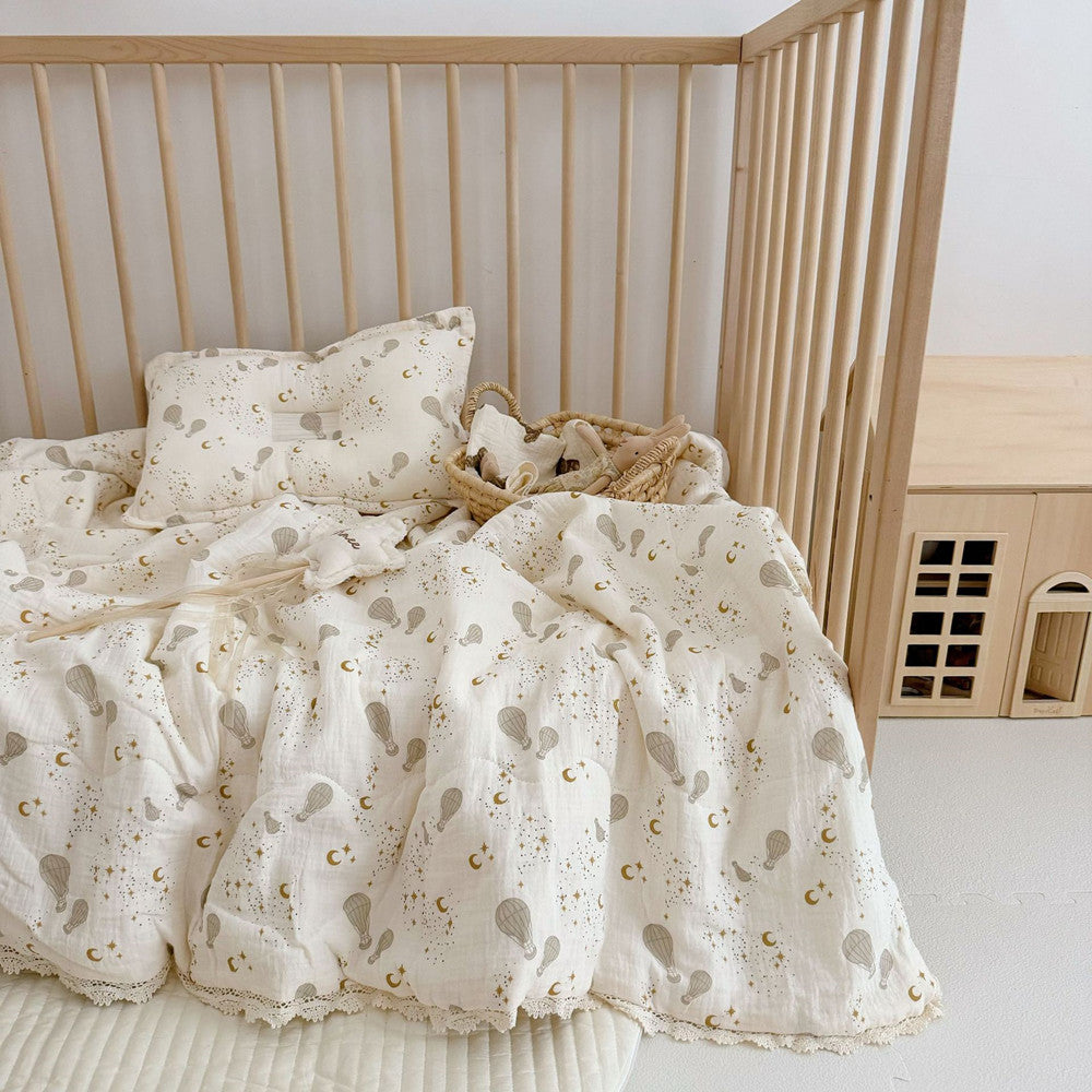 Hot Air Balloon Toddler Comforter – Cotton Muslin Quilt