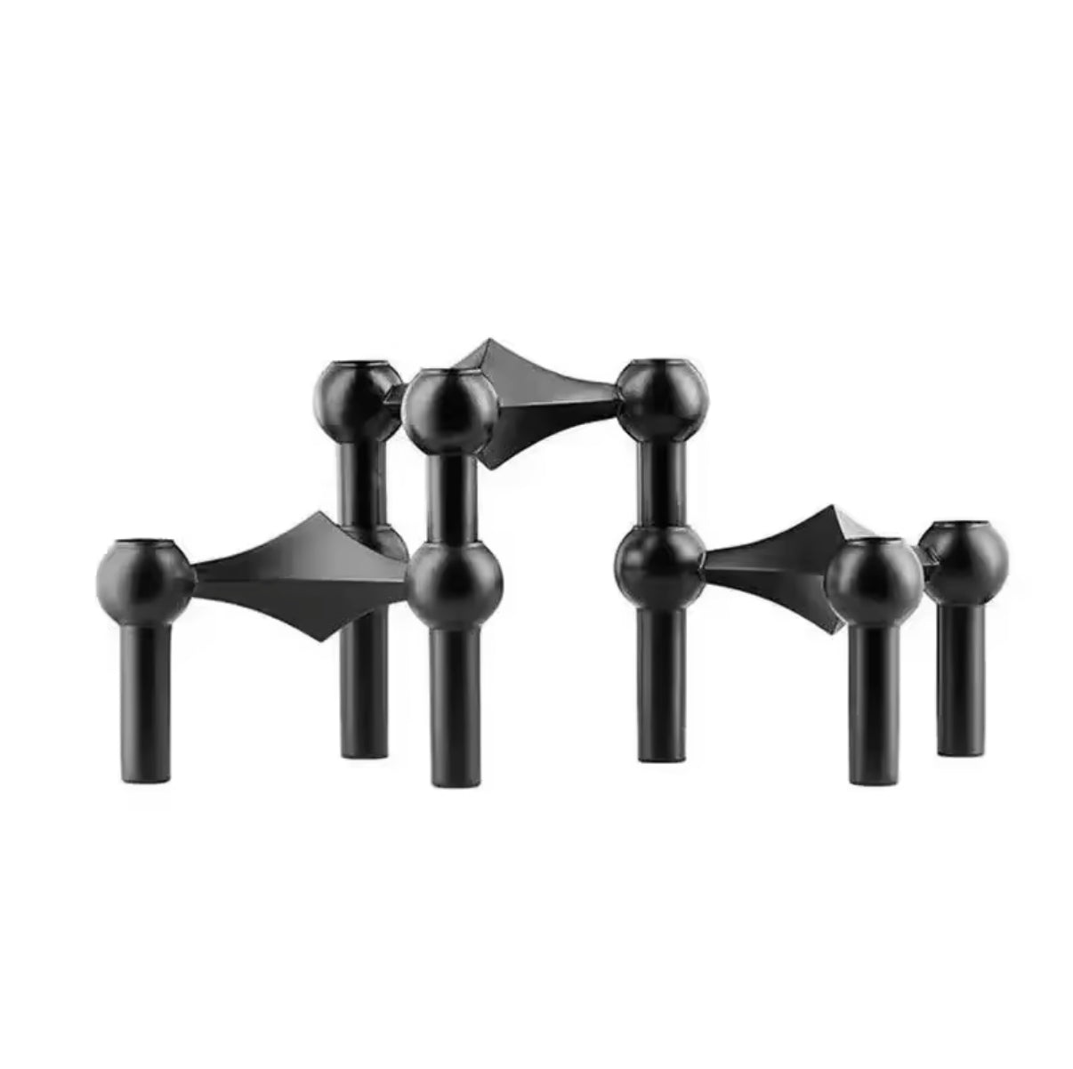 Nordic Molecular Candle Holder 3 pcs Black