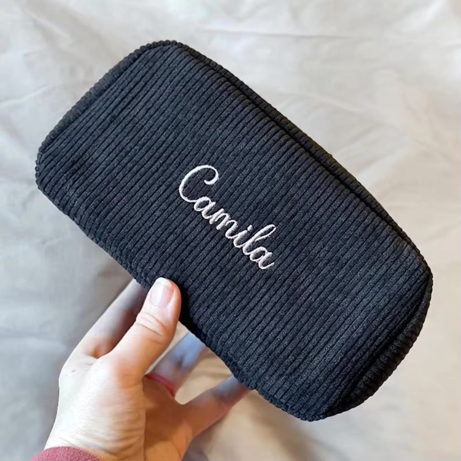 Personalized Cosmetic Bag with Name Black