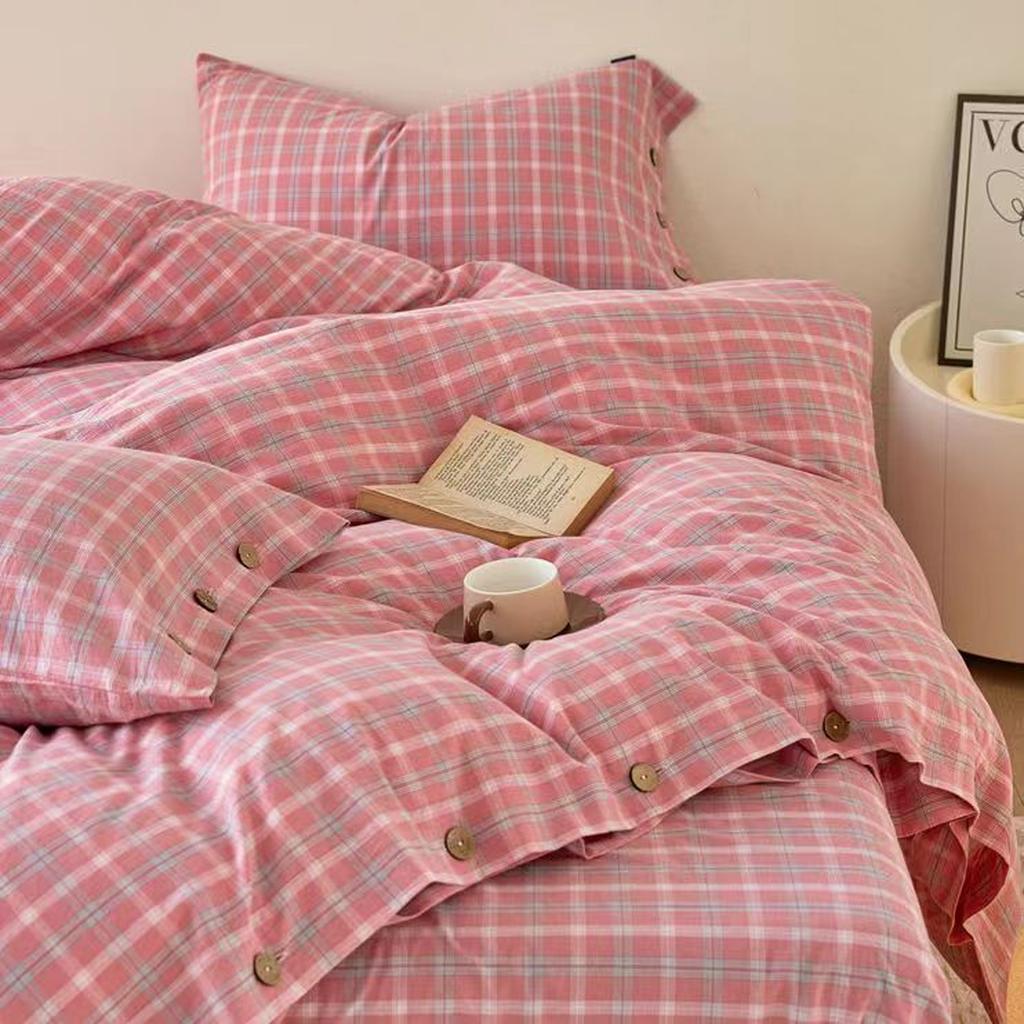 Gingham Bedding Set - Orange