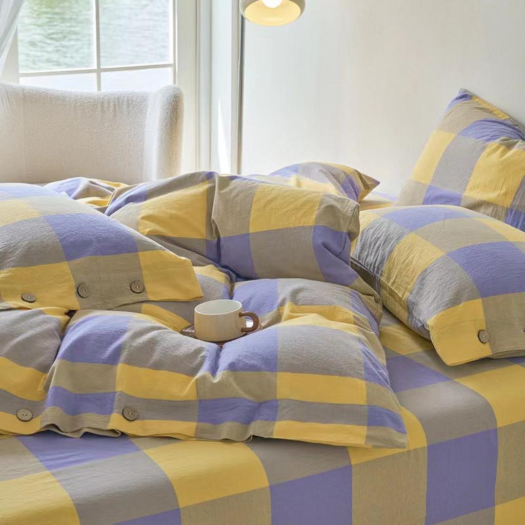 Gingham Bedding Set - Orange
