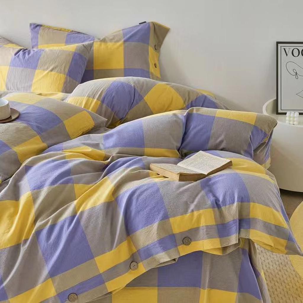 Gingham Bedding Set - Orange