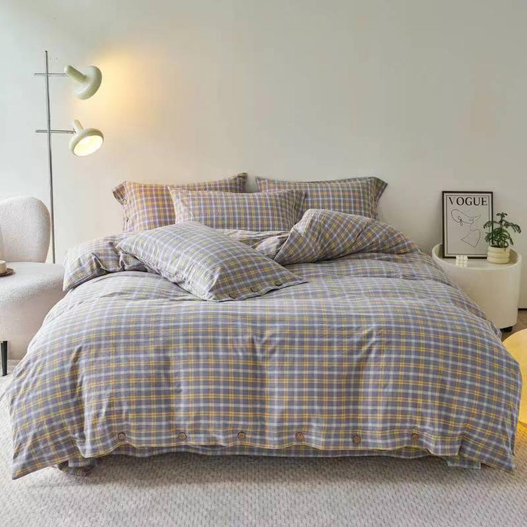 Gingham Bedding Set - Orange