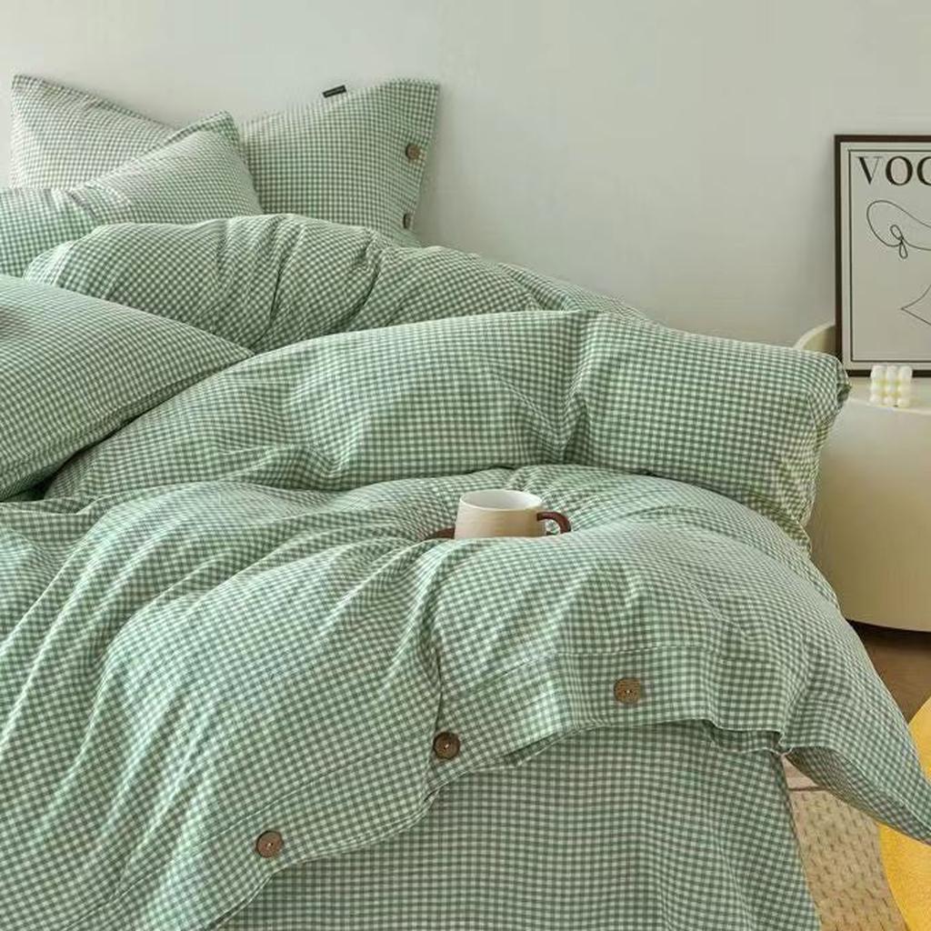 Gingham Bedding Set - Purple