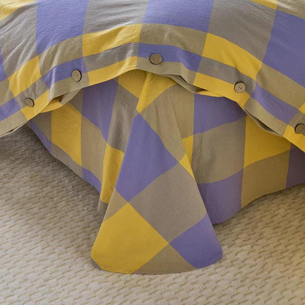 Gingham Bedding Set - Purple