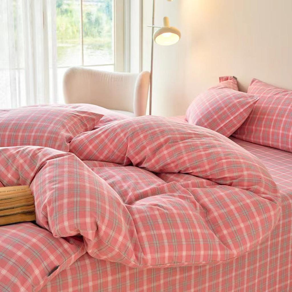 Gingham Bedding Set - Purple