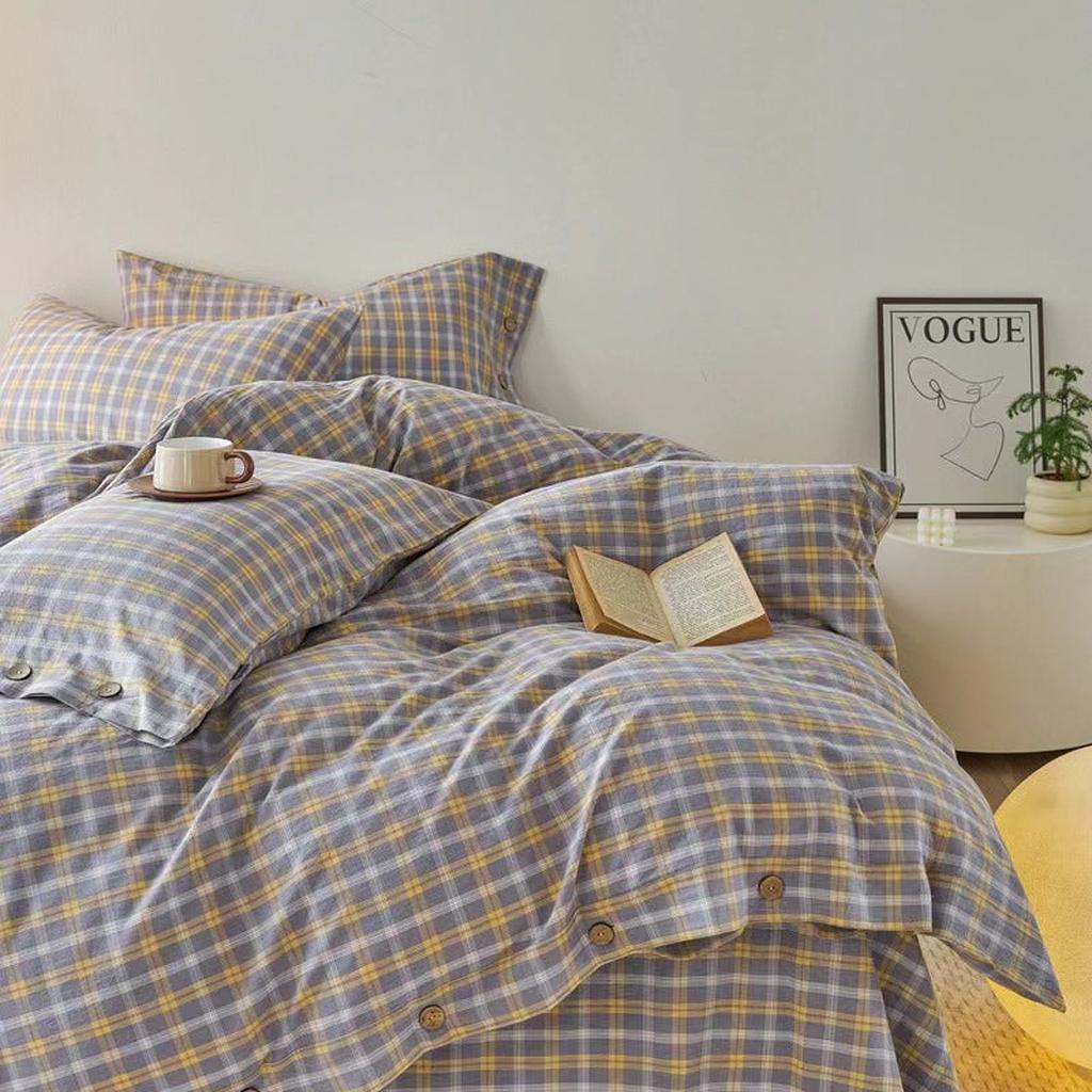 Gingham Bedding Set - Yellow