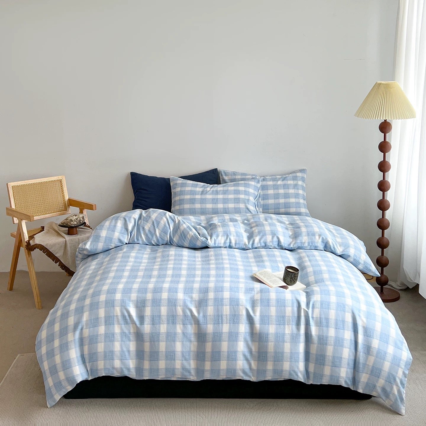 Coastal Blue Gingham Duvet Cover Set
