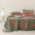 Orange Bloom Ginkgo Quilt Bedding Set