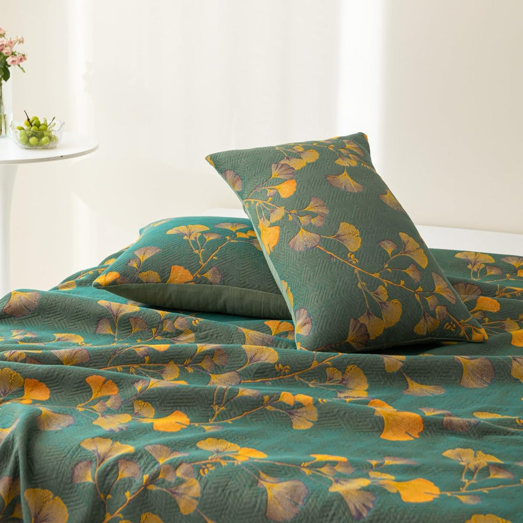 Golden Dusk Ginkgo Quilt Bedding Set