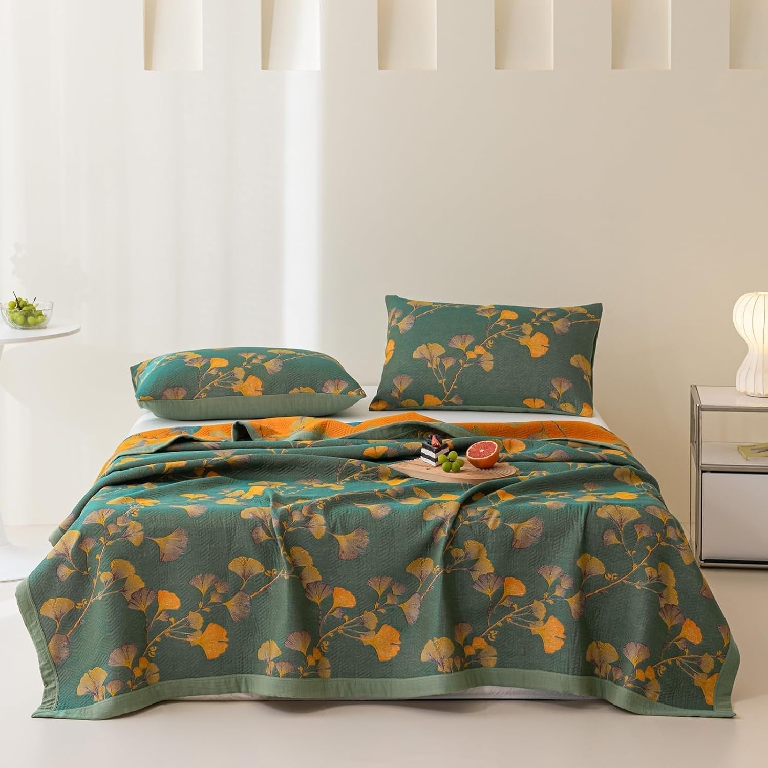 Golden Dusk Ginkgo Quilt Bedding Set