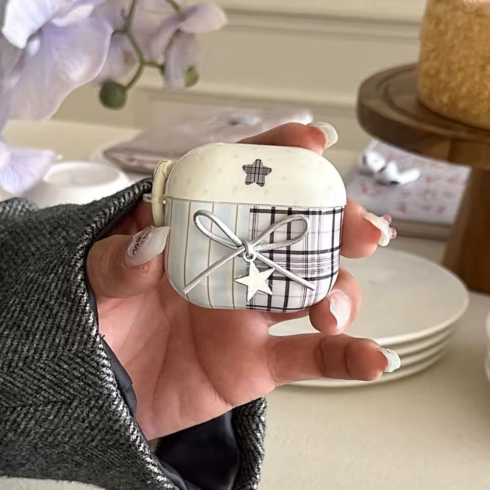 Preppy Plaid Bow AirPods Case