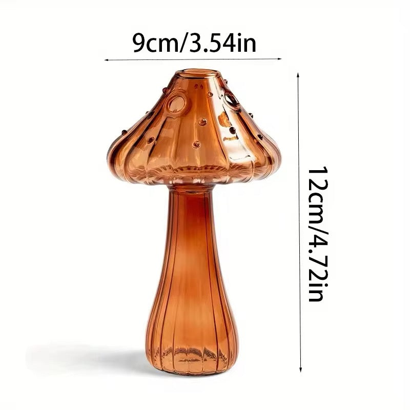 Glass Colorful Mushroom Vase C