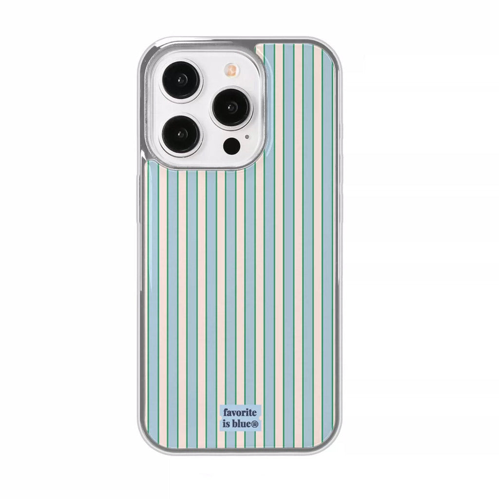 Olive Green Preppy Striped iPhone Case