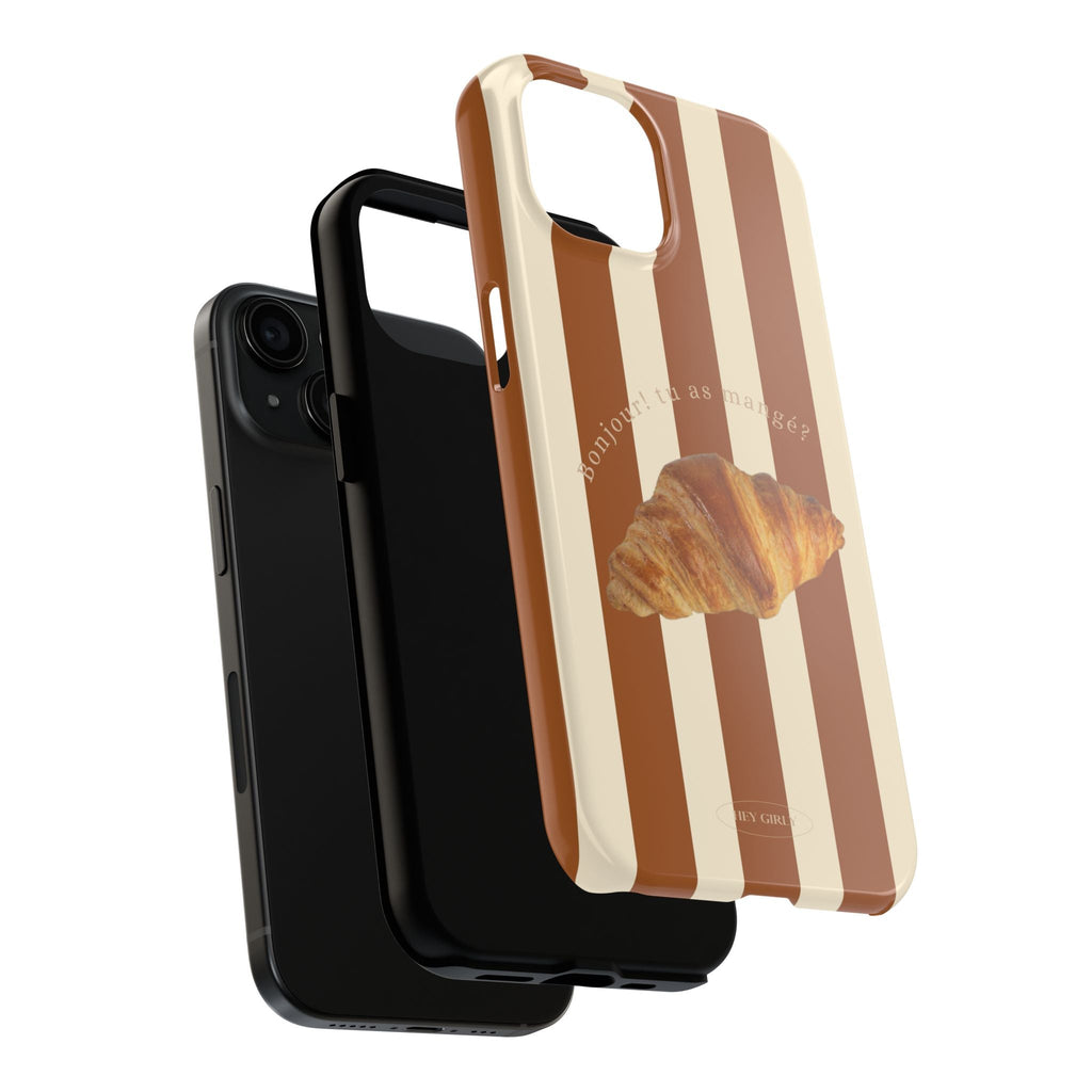 French Croissant Striped iPhone Case