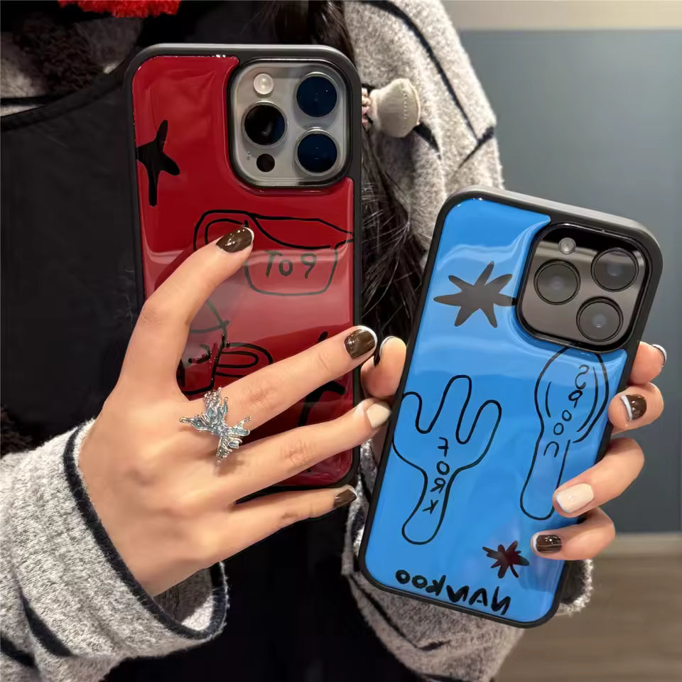 Korean Glossy Graffiti iPhone Case