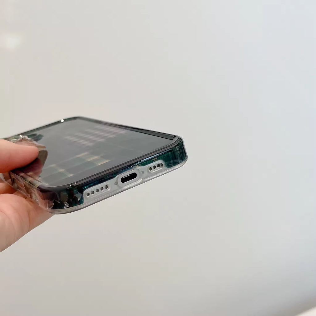 Glossy Green Plaid iPhone Case