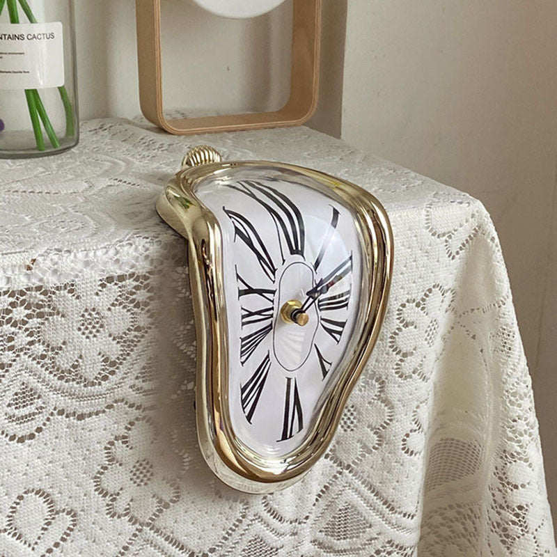 Abstract Melting Clock Gold