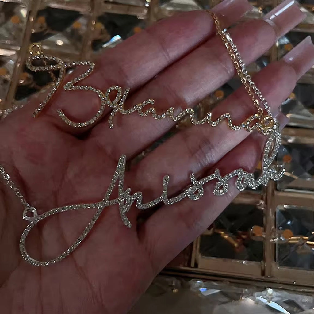 Custom Crystal Name Necklace
