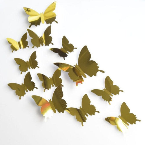 Butterfly Mirror Wall Decor (12 Pieces) Butterfly Mirror Wall Decor