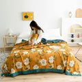 Floral Cotton Throw Blanket