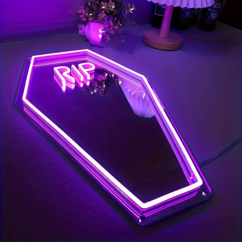 Coffin Neon Mirror Sign