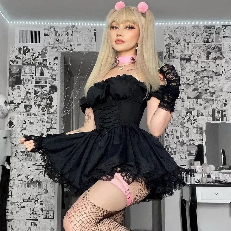 Lolita Cute Princess Dress Black