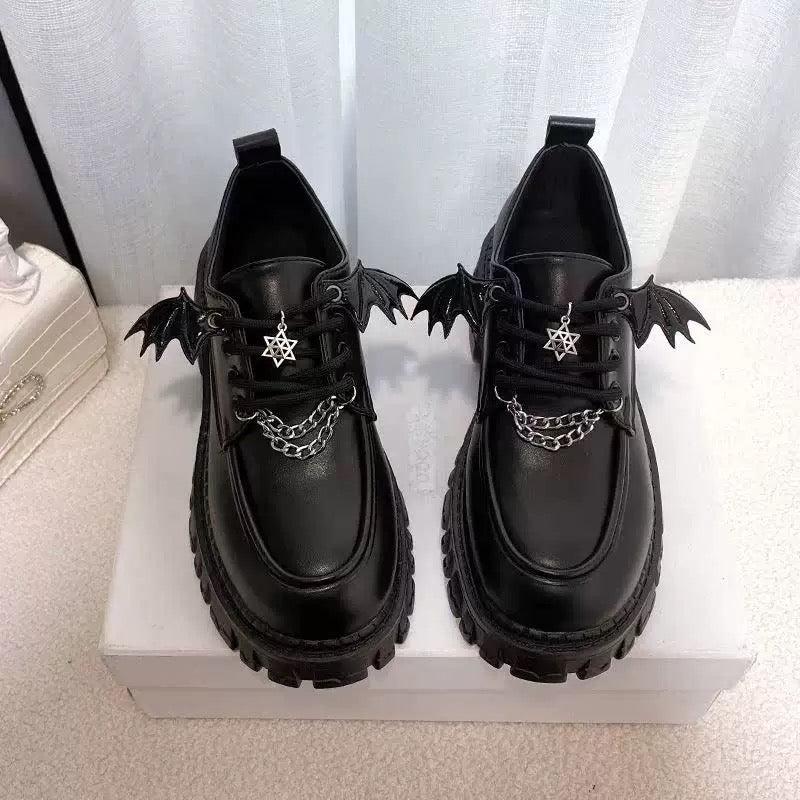Gothic Bat Shoes Matte Black