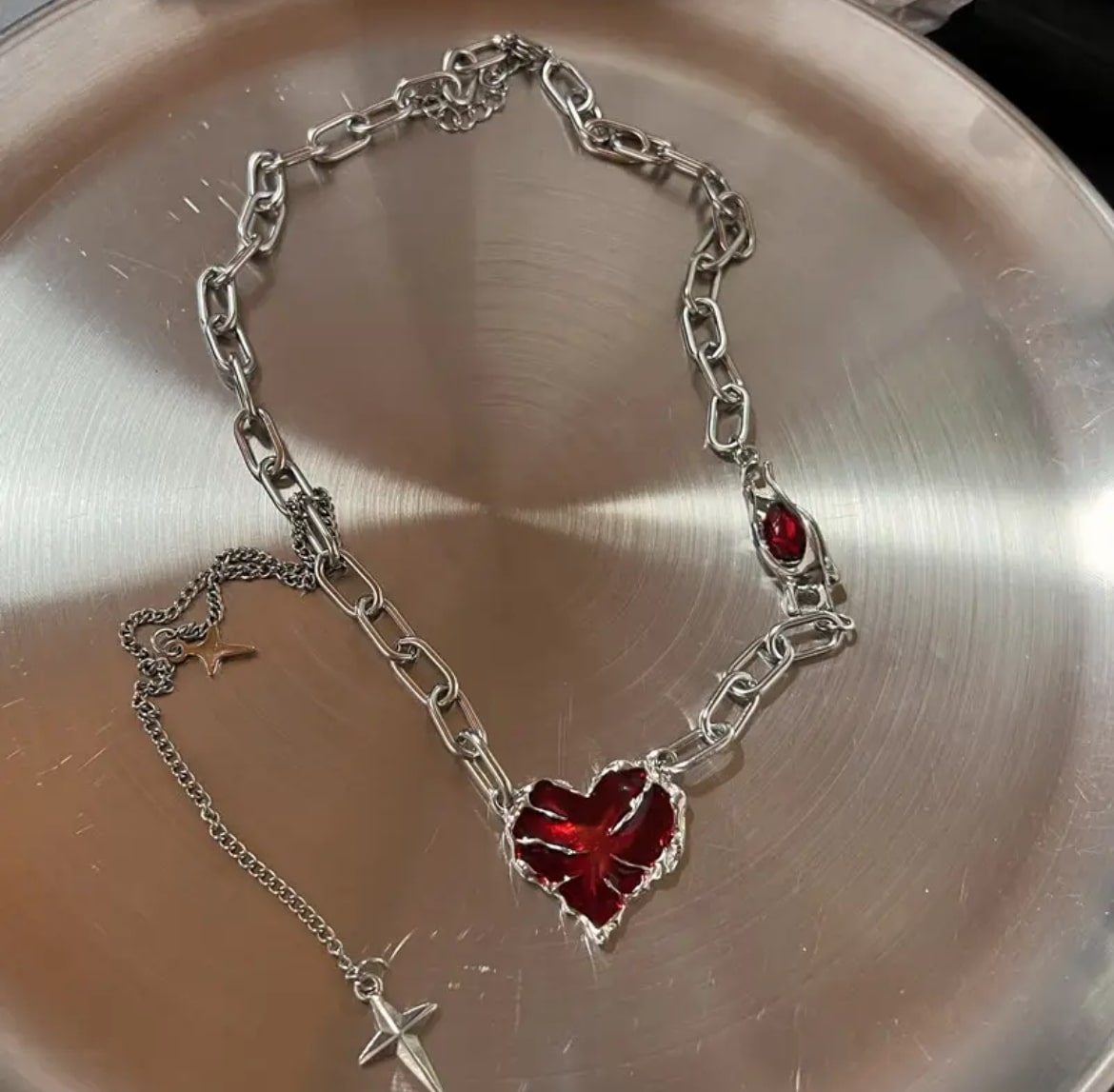 Gothic Red Heart Pendant 2
