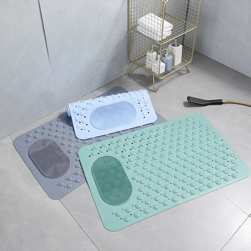 Non-Slip Bath Mat - Shower Mat with Foot Scrubber