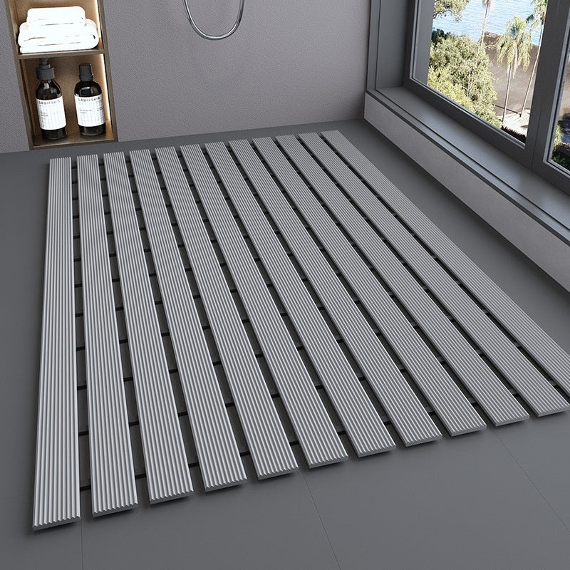 TPE Quick-Dry Non-Slip Shower Mat Gray 17" × 24"
