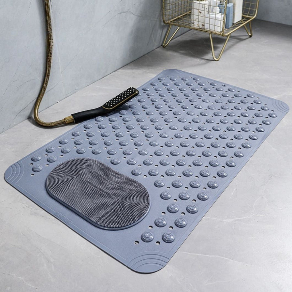 Non-Slip Bath Mat - Shower Mat with Foot Scrubber