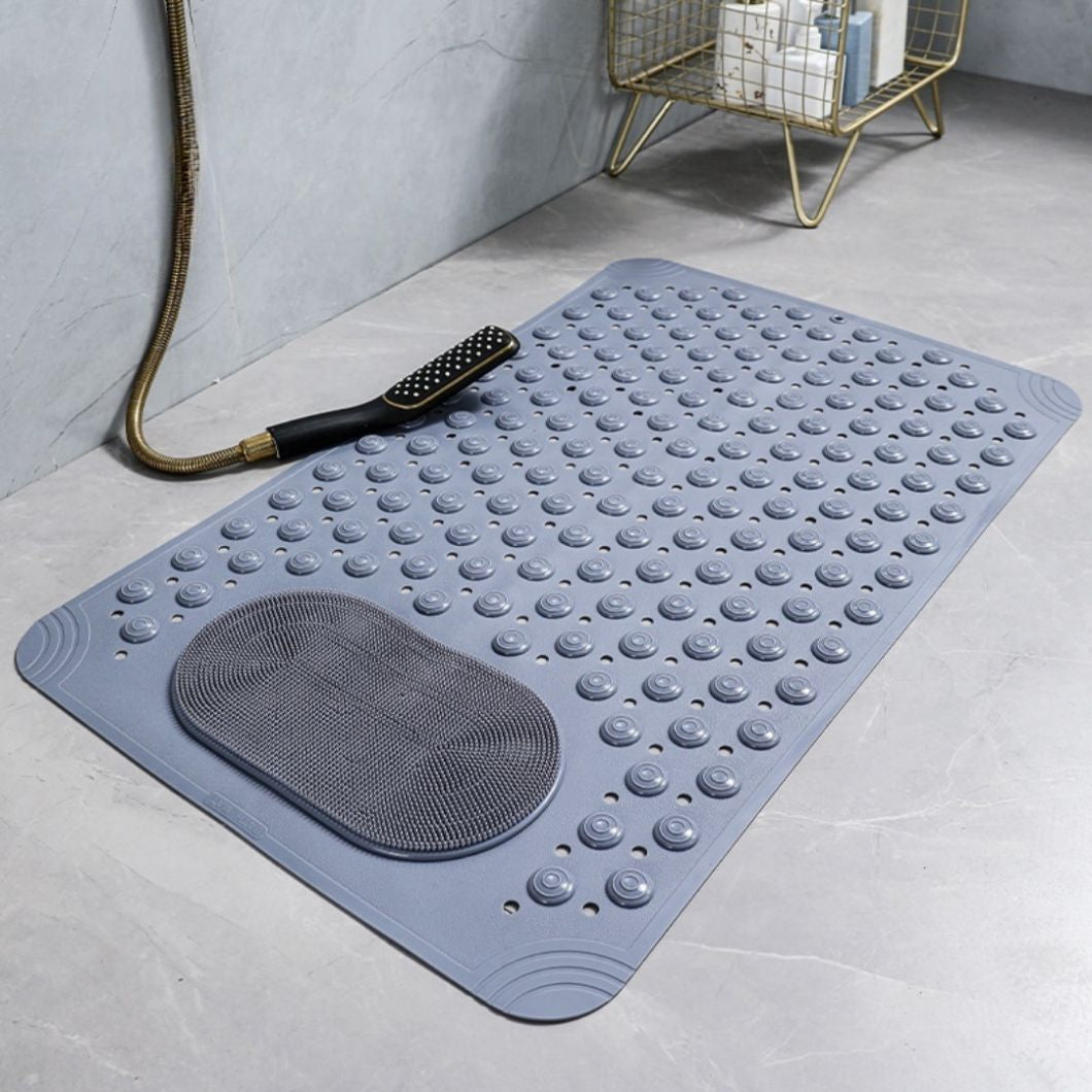 Non-Slip Bath Mat - Shower Mat with Foot Scrubber