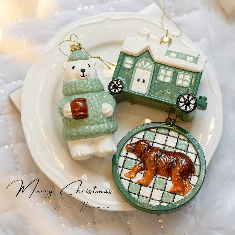 Whimsical Green Christmas Ornaments