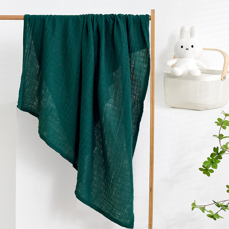 Solid-Color Cotton Muslin Baby Swaddle Blanket – 43" x 51"