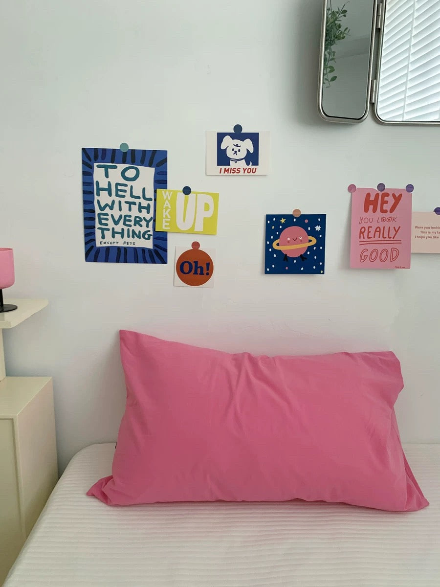 Solid Color Washed Cotton Pillowcase
