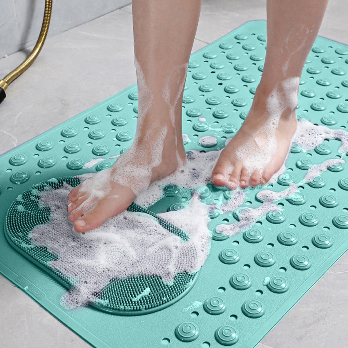 Non-Slip Bath Mat - Shower Mat with Foot Scrubber