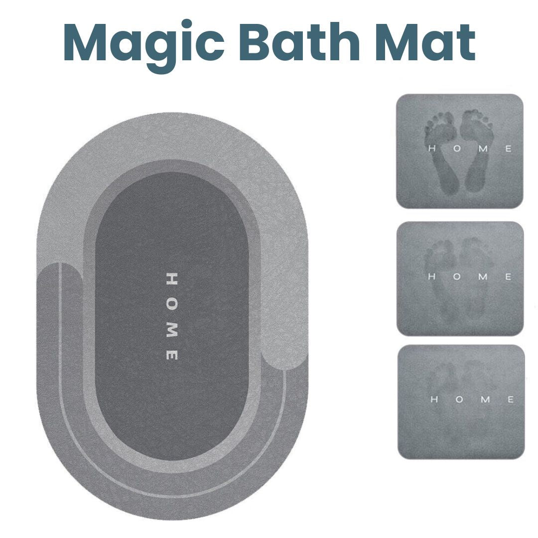 Magic Bath Mat - Super Absorbent Non-Slip Mat Gray