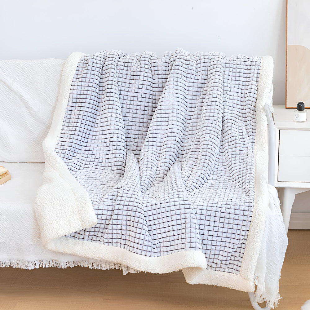 Warm Waffle Sherpa Blanket Charcoal