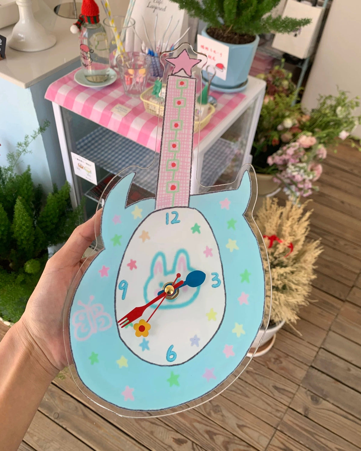 Pastel Guitar Wall Clock